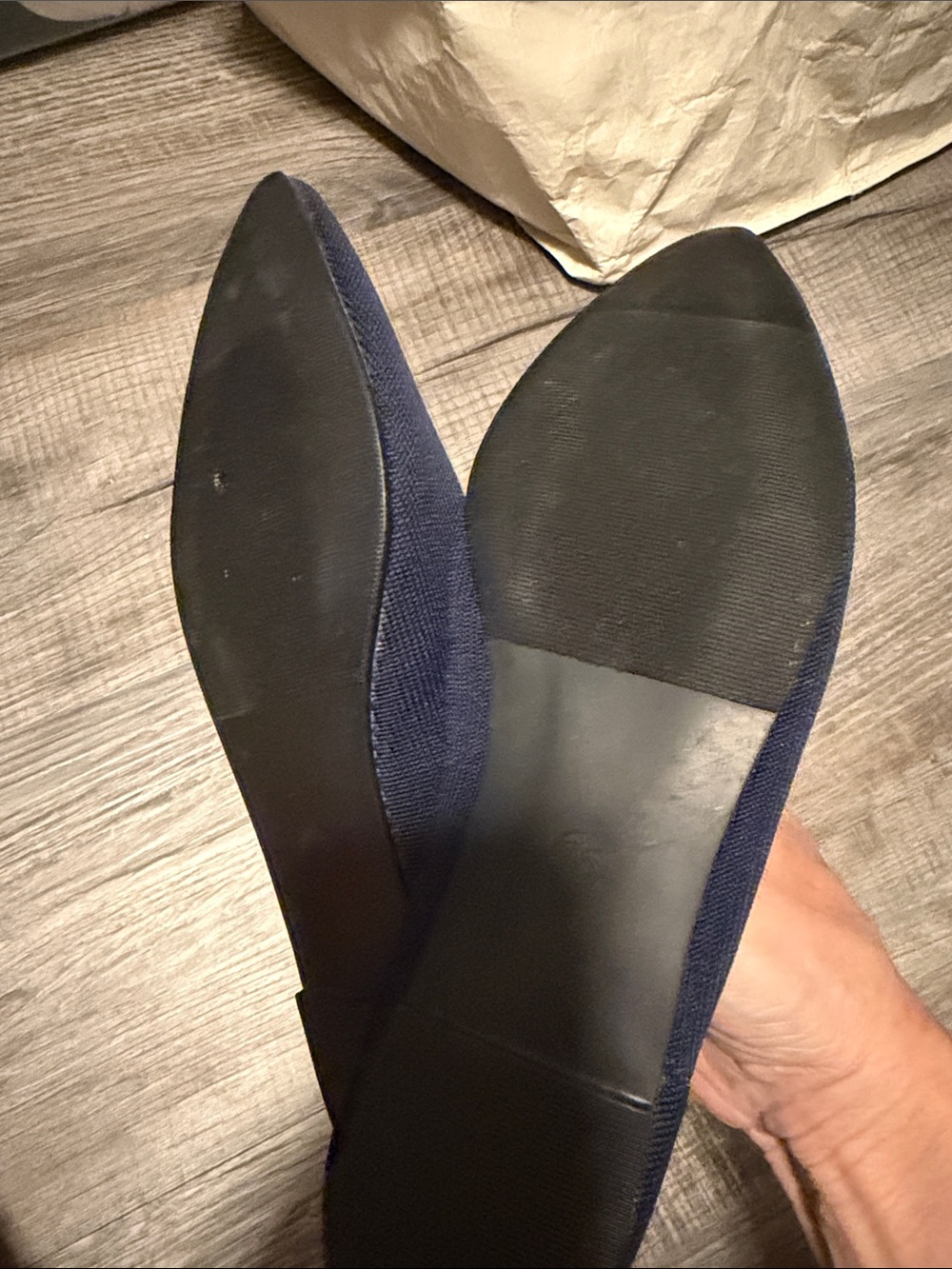 Mia Women's Navy Pointed Toe Knit Flats 7.5 - Picture 2 of 2
